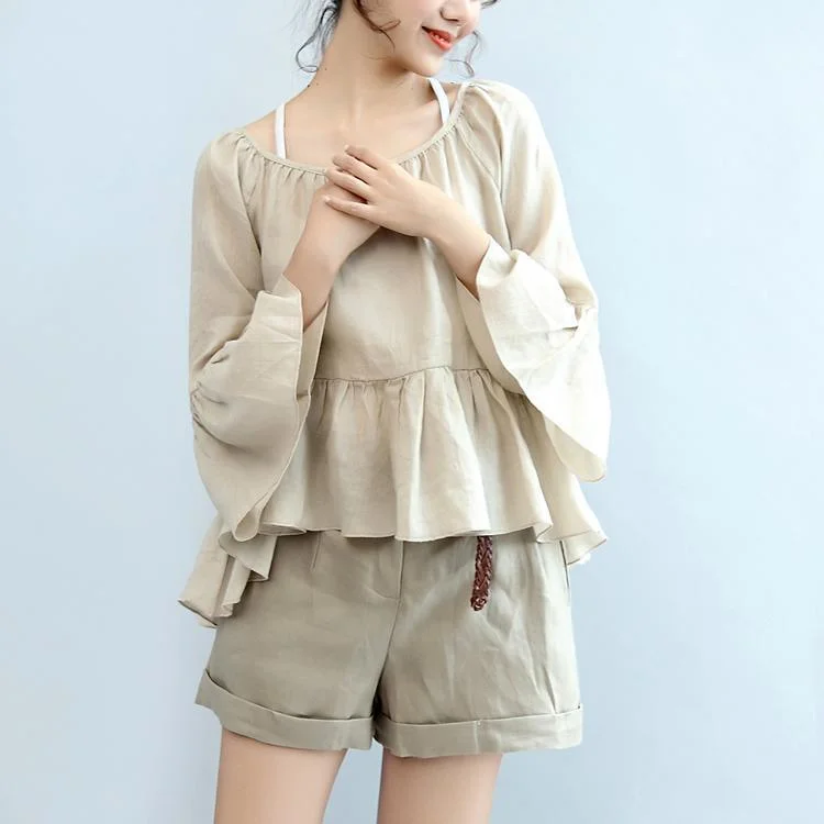 2017-nude-stylish-linen-shorts-elastic-waist-casual-shorts-3