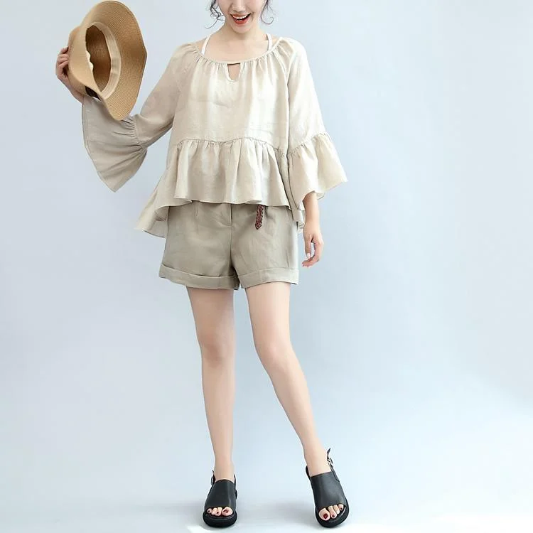 2017-nude-stylish-linen-shorts-elastic-waist-casual-shorts-3