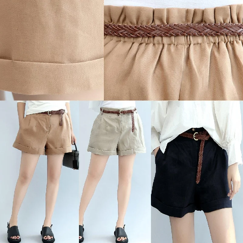 2017-nude-stylish-linen-shorts-elastic-waist-casual-shorts-3