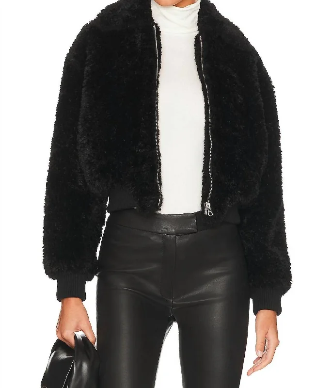 Nikki Faux Fur Jacket In Black