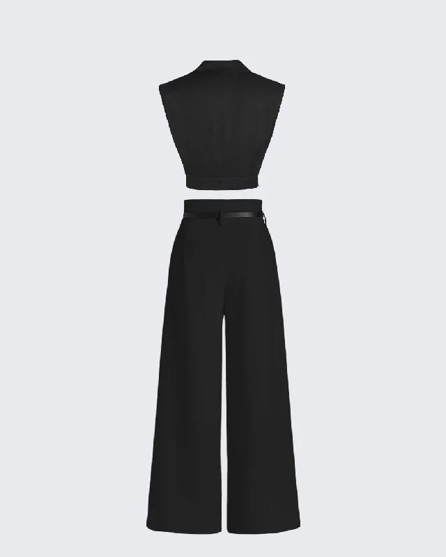 set-of-two-solid-high-waist-pleated-pants-with-tailored-vest-style-top-in-black