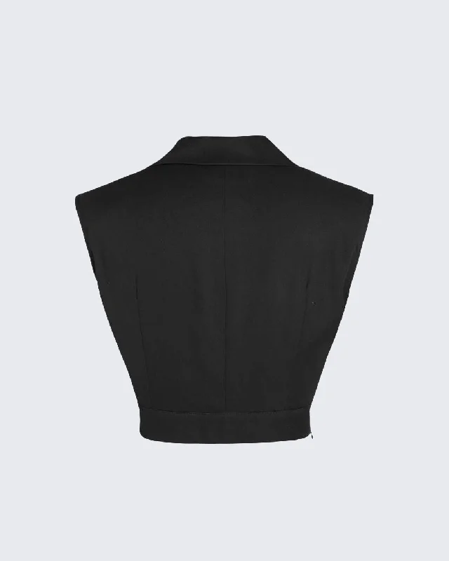 set-of-two-solid-high-waist-pleated-pants-with-tailored-vest-style-top-in-black