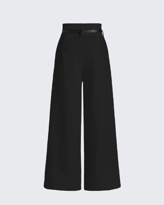 set-of-two-solid-high-waist-pleated-pants-with-tailored-vest-style-top-in-black