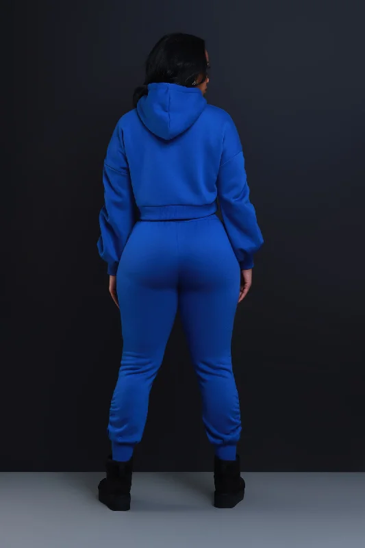 who-said-ruched-hooded-jogger-set-royal-blue