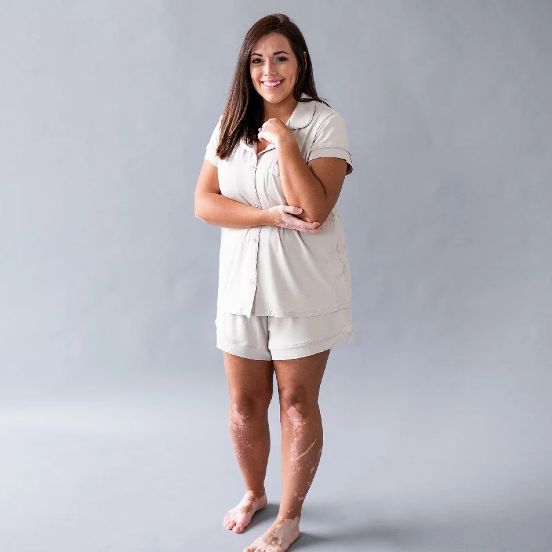 Women’s Short Sleeve Pajama Set in Oat