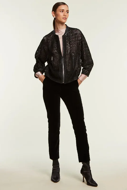 Black leather jacket perforated