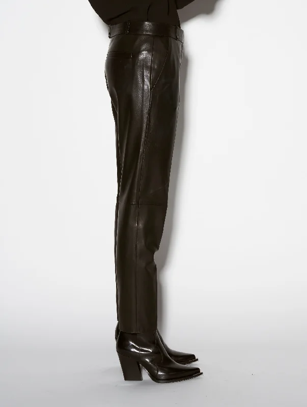 Black plongé leather Roxy trousers