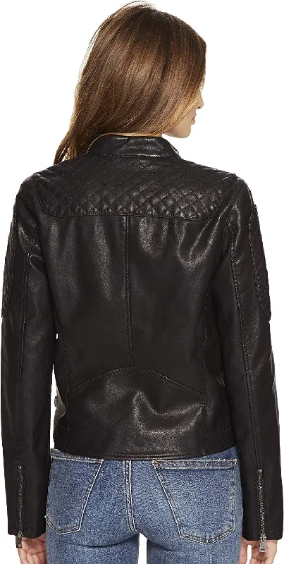 Levi's Women's Faux Leather Fashion Quilted Racer Jacket