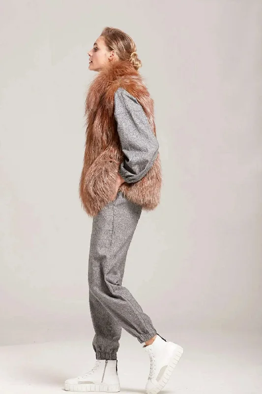 Red fox fur vest