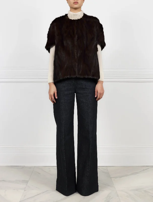 The Frances Upcyled Mink Fur Cocoon Vest