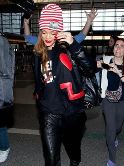 Red Heart Rihanna Leather Jacket