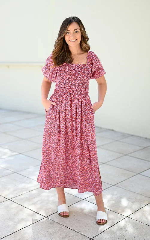 Amalfi Dress - Red Floral