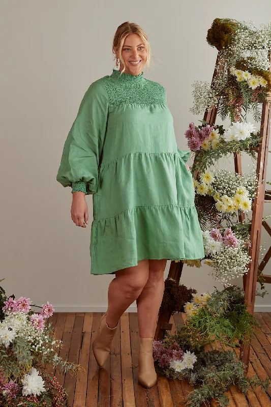 Lakey Long Sleeve Dress in Jadesheen