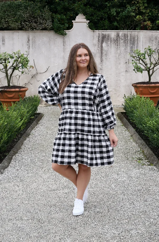 Lola Dress - Black Gingham