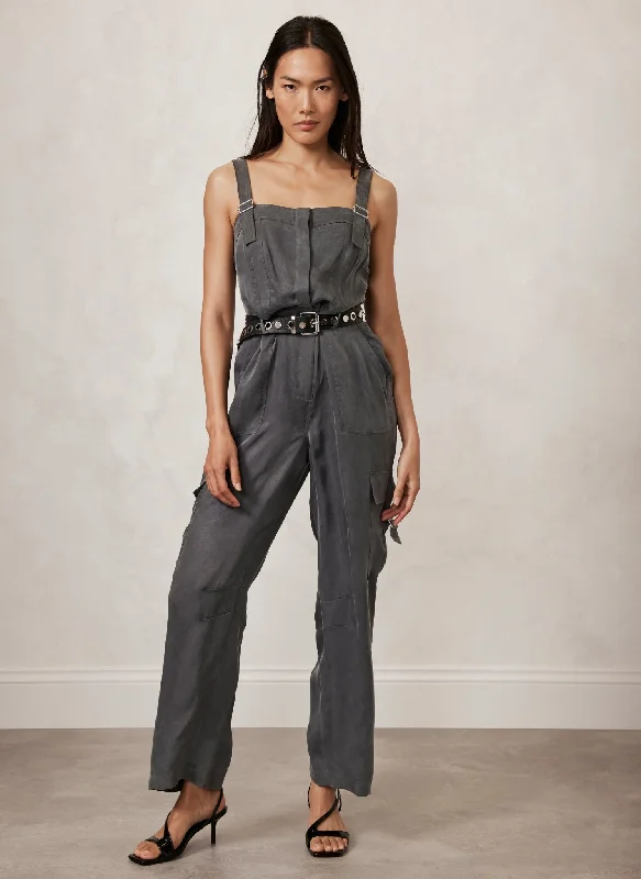 Grey Utility Pocket Detail Jumpsuit