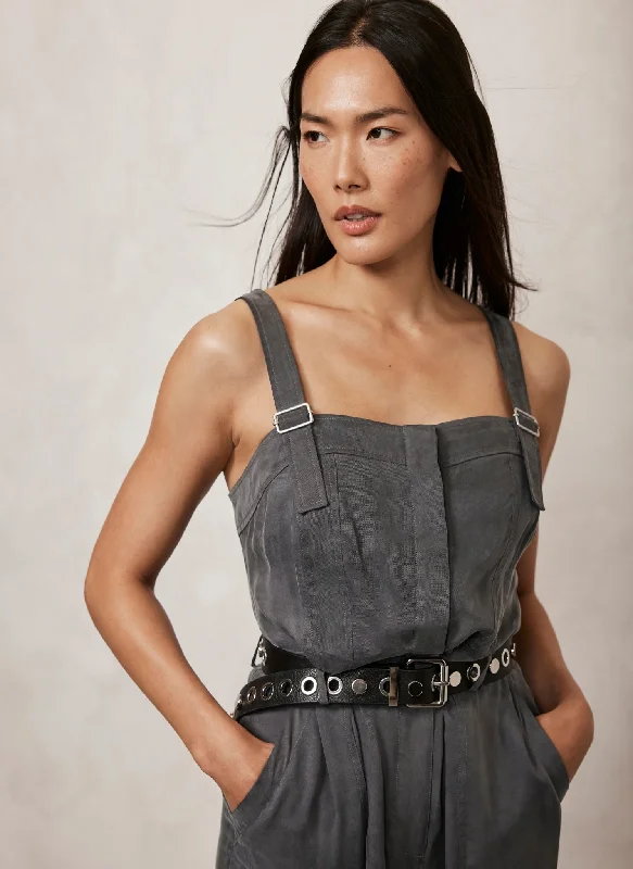 Grey Utility Pocket Detail Jumpsuit