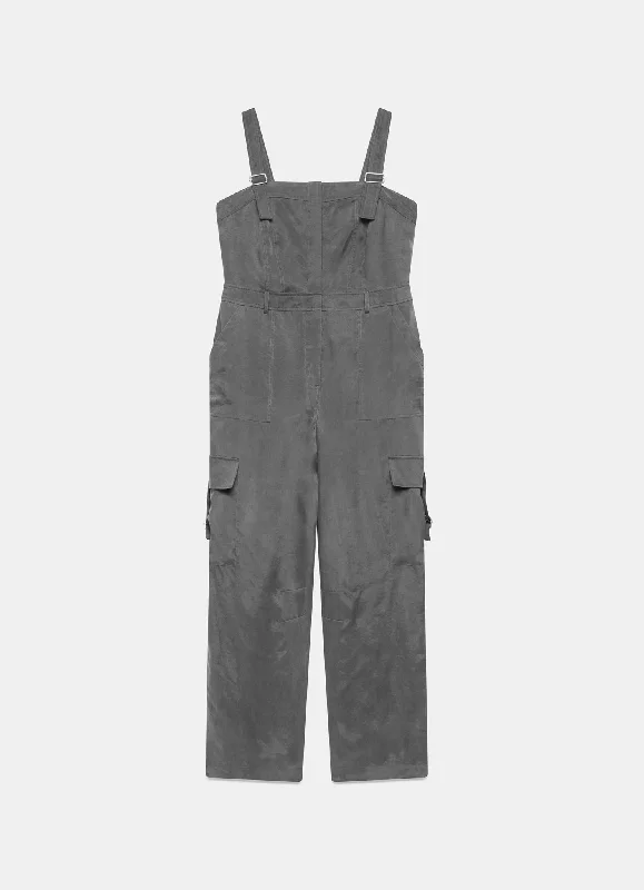 Grey Utility Pocket Detail Jumpsuit