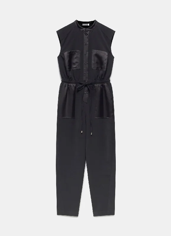 Black Sleeveless Utility Jumpsuit