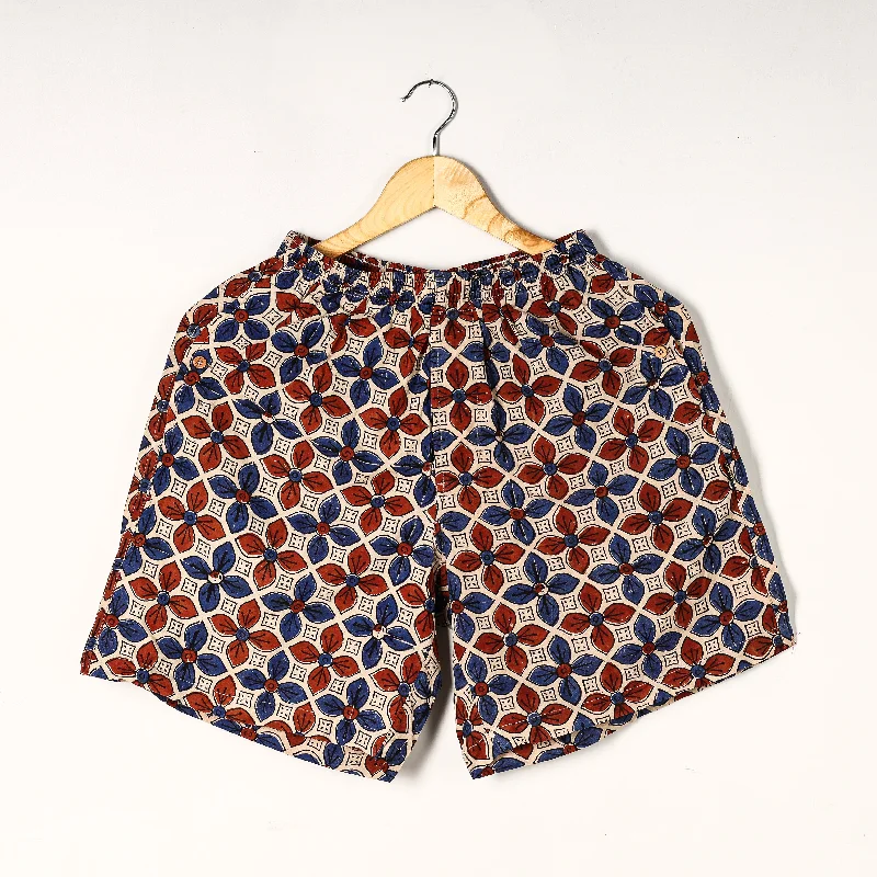 Multicolor - Ajrakh Block Printed Cotton Unisex Boxer/Shorts