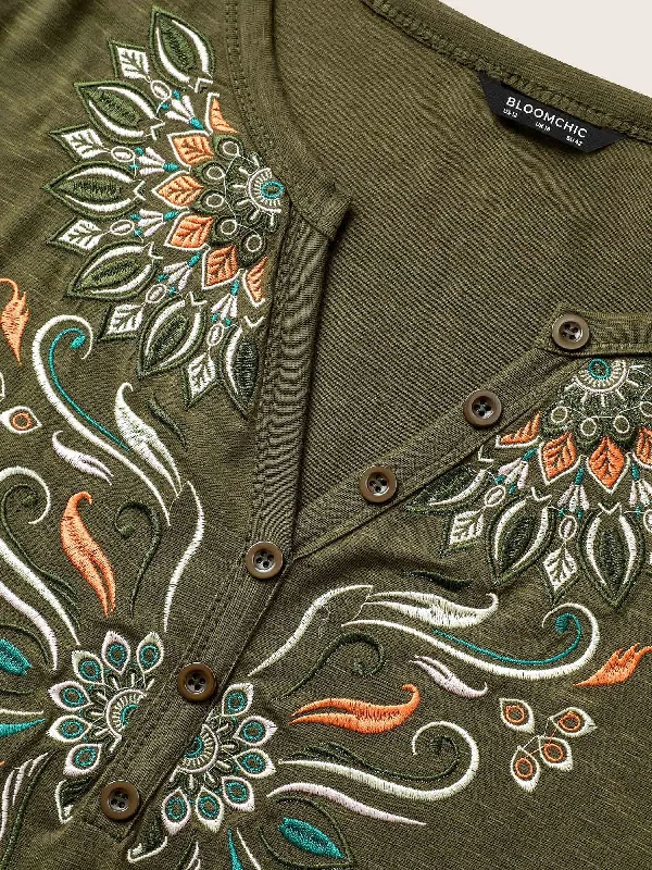 bandana-embroidered-notched-button-detail-t-shirt