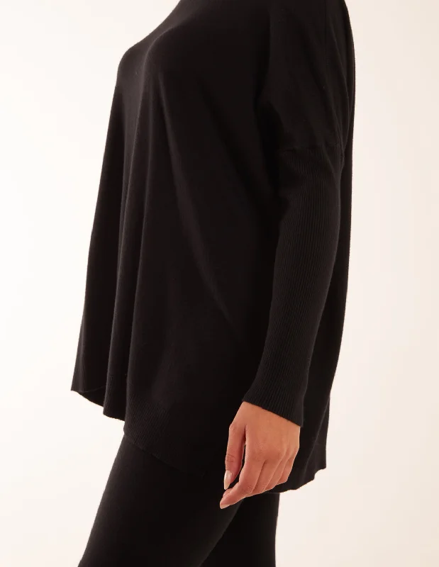 black-side-split-jumper-lounge-set