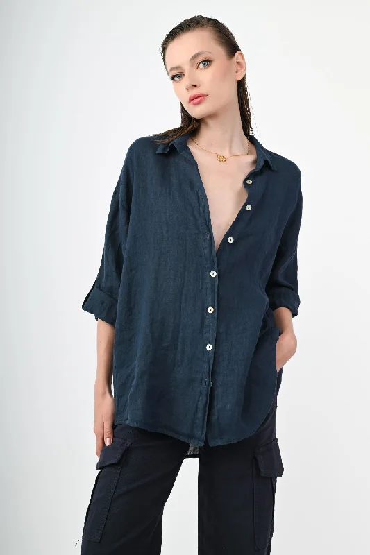 Camicia oversize in lino