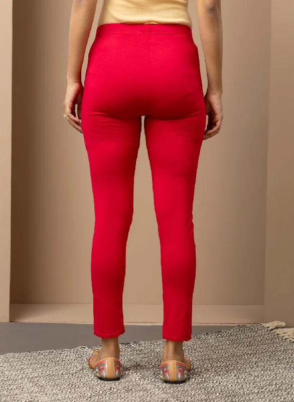 carrot-red-ankle-length-plain-legging