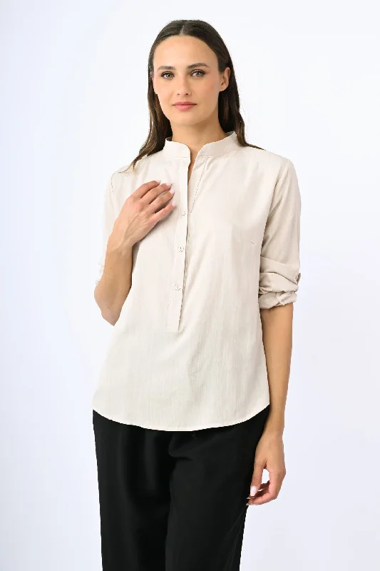 Camicia con collo alla coreana