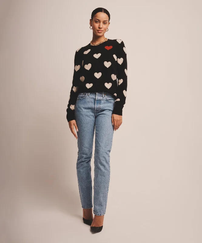 Signature Cashmere Heart Crewneck Sweater