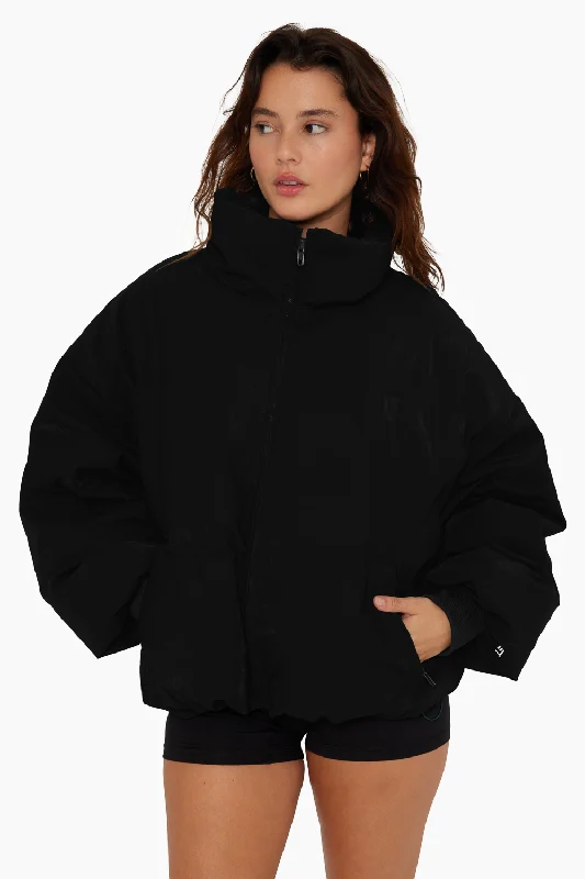 COATED POLY OVERSIZED PUFFER - ONYX