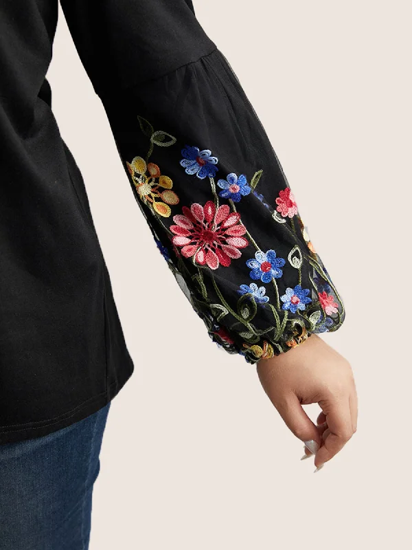 floral-embroidered-lantern-sleeve-t-shirt