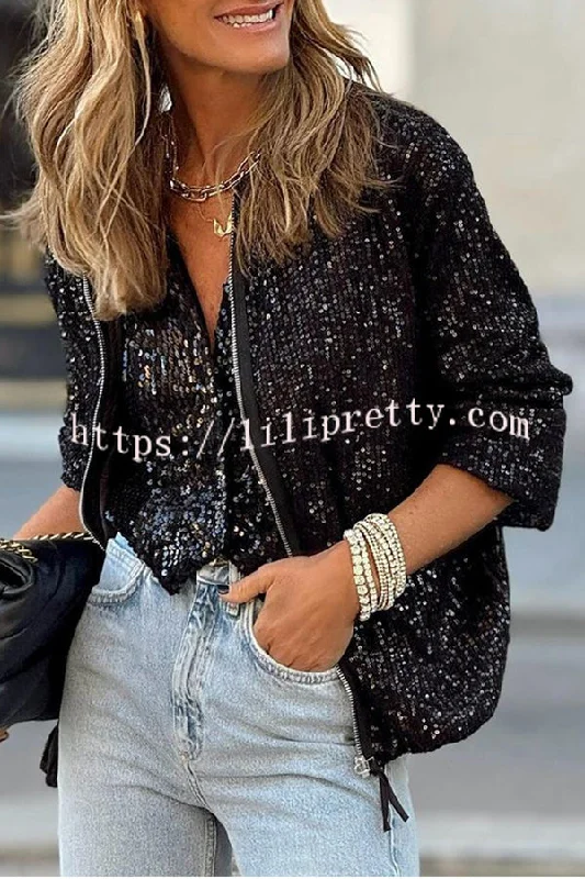 goid-cheerful-sequin-zipped-long-sleeve-coat