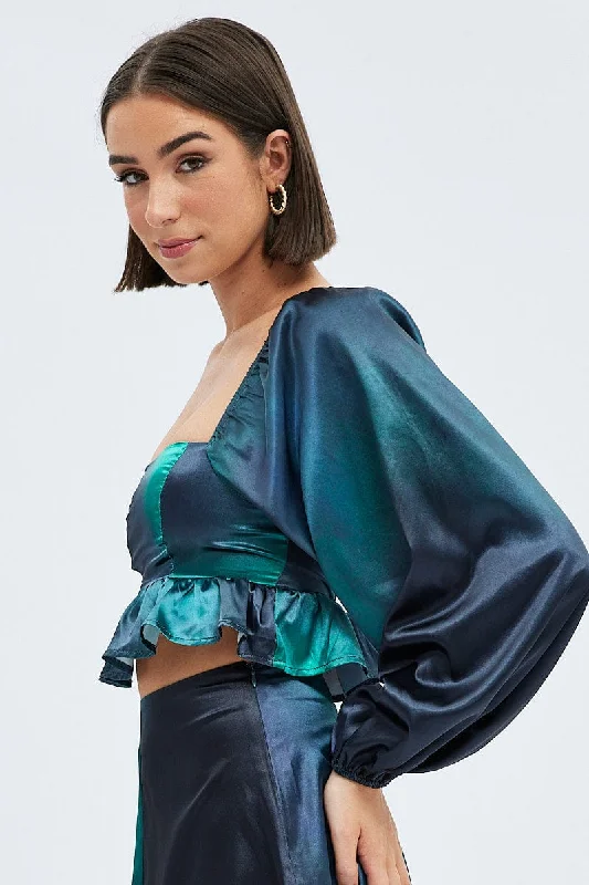 green-print-crop-top-long-sleeve-square-neck-frill-hem-satin-wc7068ax-36cb-1