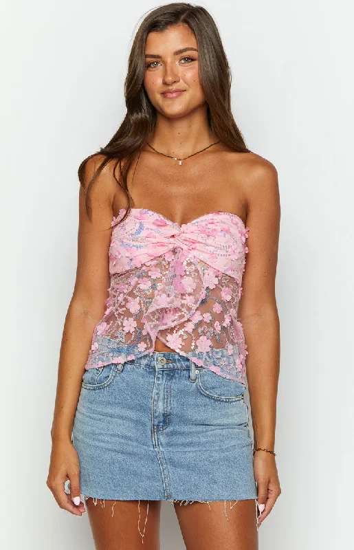 isabella-pink-sequin-strapless-top