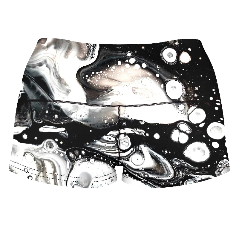 monochrome-melt-high-waisted-womens-shorts