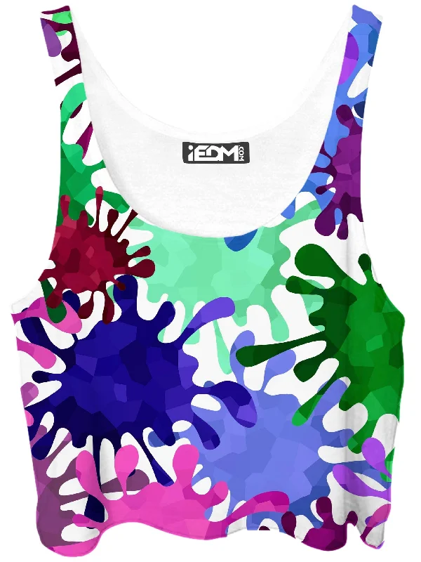 Neon Paint Splatter Crop Top