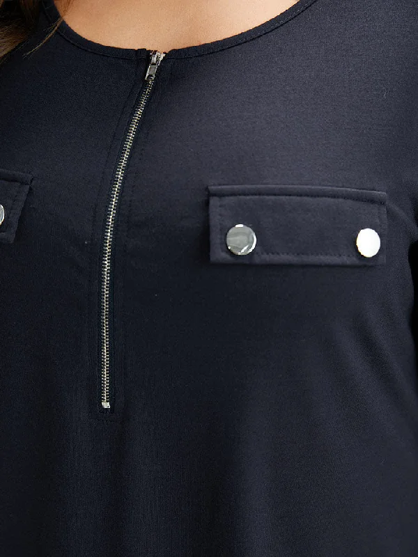 plain-half-zip-button-detail-t-shirt