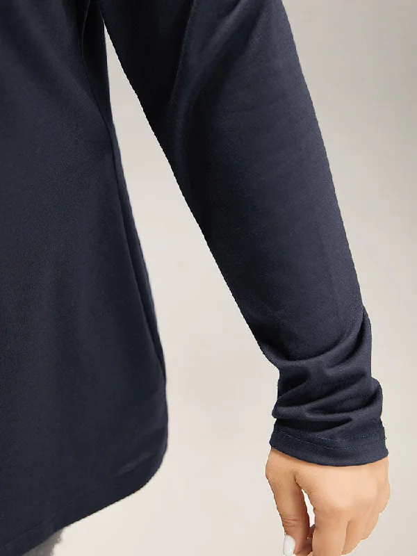 plain-half-zip-button-detail-t-shirt