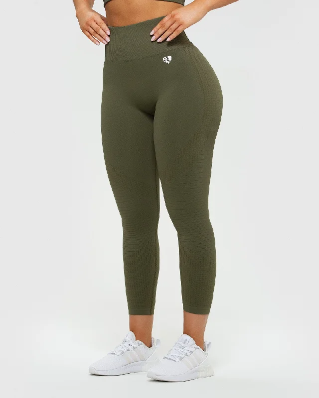 Power Seamless 7/8 Leggings | Khaki