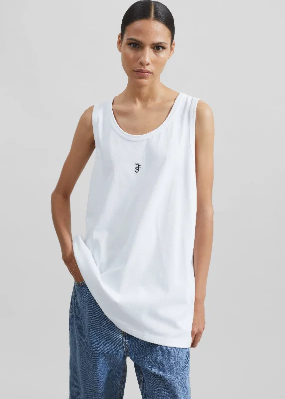 Rexy Embroidered Tank Top - White