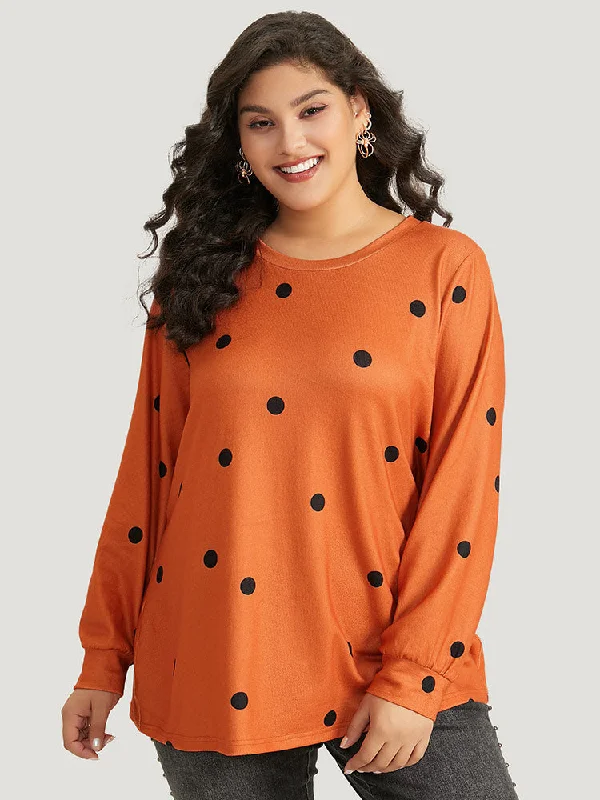 round-neck-polka-dot-sweatshirt