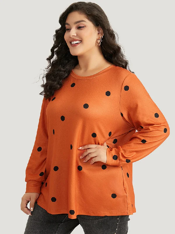 round-neck-polka-dot-sweatshirt