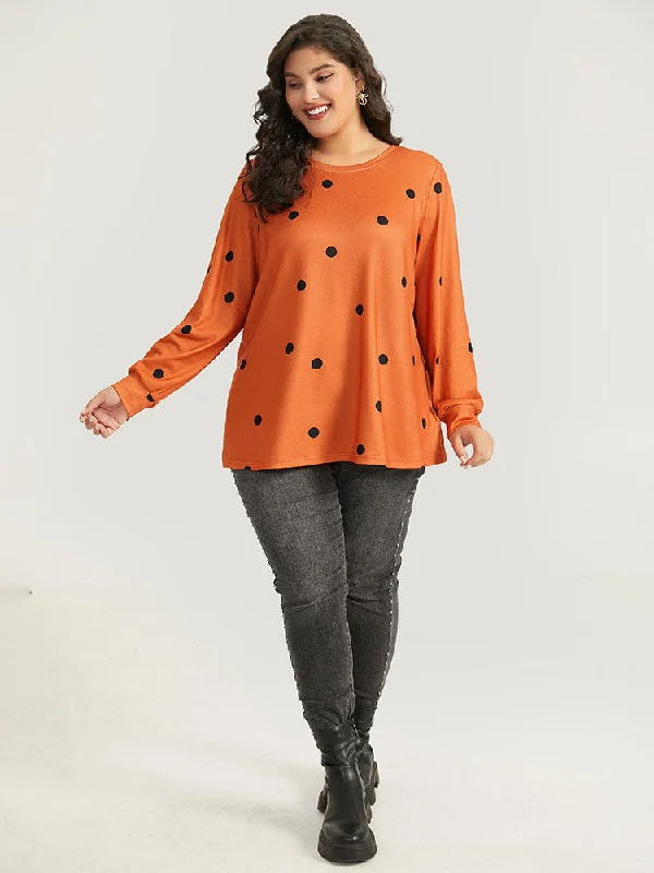 round-neck-polka-dot-sweatshirt