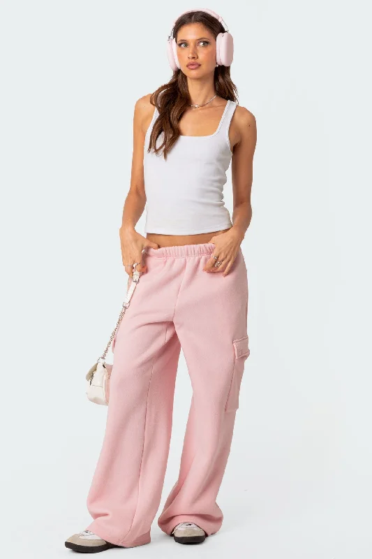 Wide Leg Cargo Sweatpants