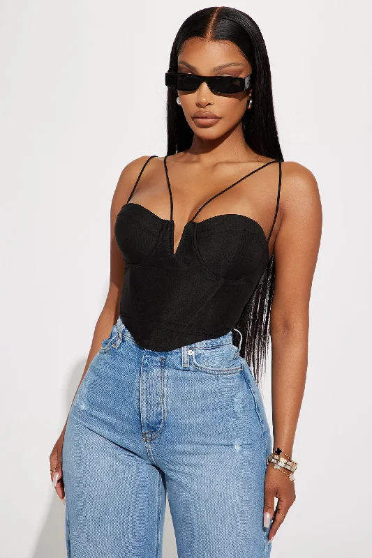 Sara Corset Top - Black