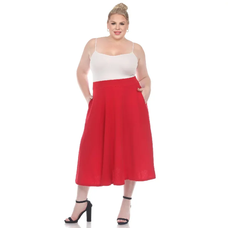 Tasmin Flare Midi Skirts - Plus