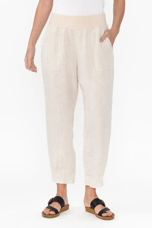 Tatum Beige Linen Pants