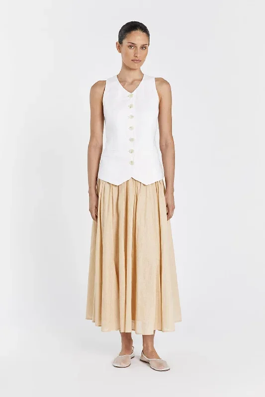 TIA SAND LINEN CIRCLE SKIRT