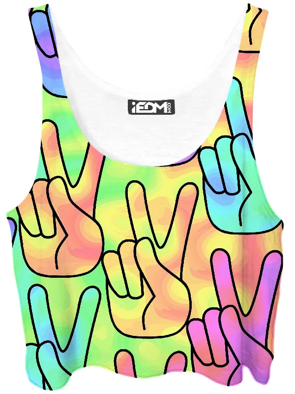 Trippy Peace Signs Crop Top