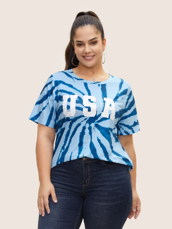 usa-print-round-neck-tie-dye-t-shirt